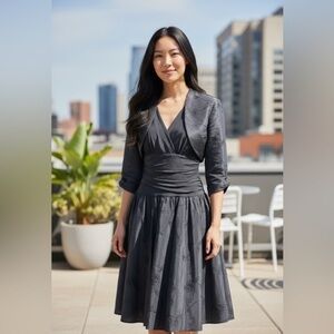 SL Fashions Black 2-Piece Dress & Bolero Jacket Set Women’s Size 12